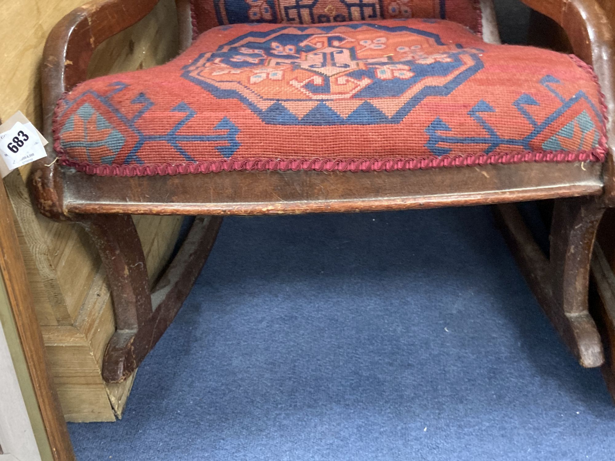 A 19th century Continental rocking chair